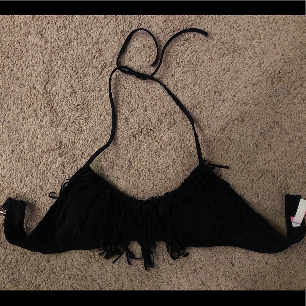 Victoria secret black fringe swim top
